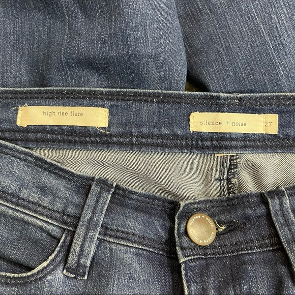 ANTHROPOLOGIE Silence + Noise Dark Denim High Rise Flare Jeans Sz 27 - Picture 9 of 10